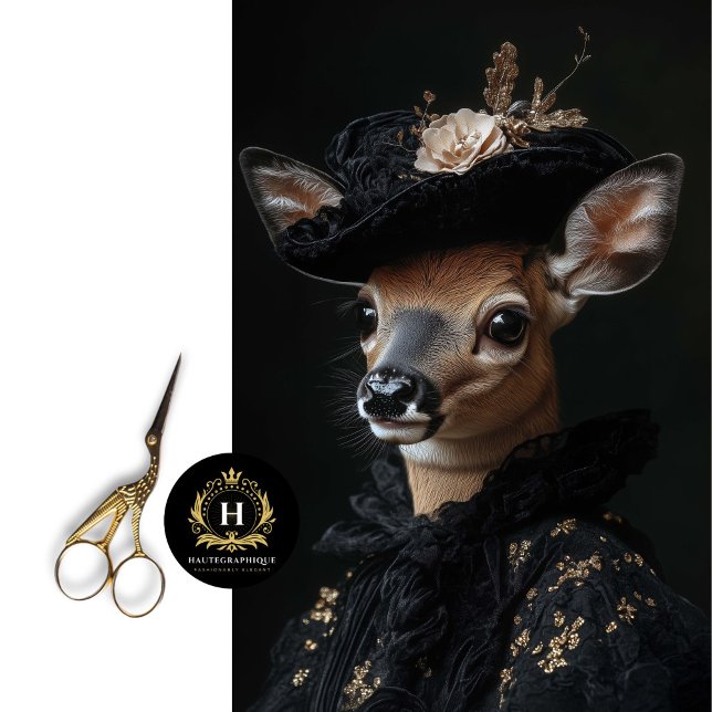 Viktorianisches Hirschportrait Seidenpapier (Von Creator hochgeladen)