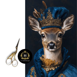 Viktorianisches Hirschportrait Seidenpapier