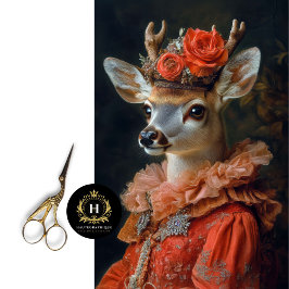 Viktorianisches Hirschportrait Seidenpapier