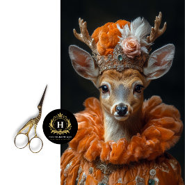 Viktorianisches Hirschportrait Seidenpapier