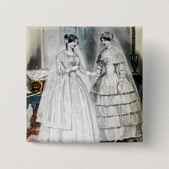 Viktorianisches Hochzeitskleid Button (Vorderseite)