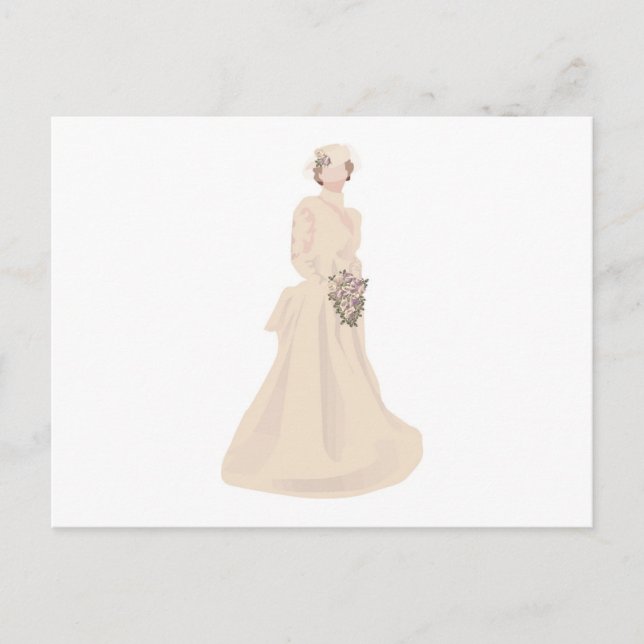 Viktorianisches Hochzeitskleid Postkarte (Vorderseite)