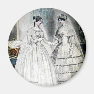 Viktorianisches Hochzeitskleid Vintage Art Magnet