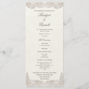 Viktorianisches Hochzeitsprogramm für Flora Programm