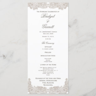 Viktorianisches Hochzeitsprogramm für Flora Programm