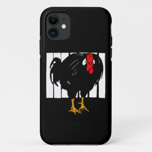 Viktorianisches Holzschnitt Schwarzer Rooster Case-Mate iPhone Hülle