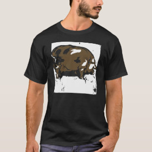 Viktorianisches Holzschnitt-Schwein auf T-Shirt