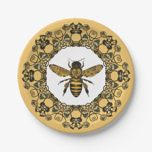 Viktorianisches Honey Label für Bienen personalis Pappteller