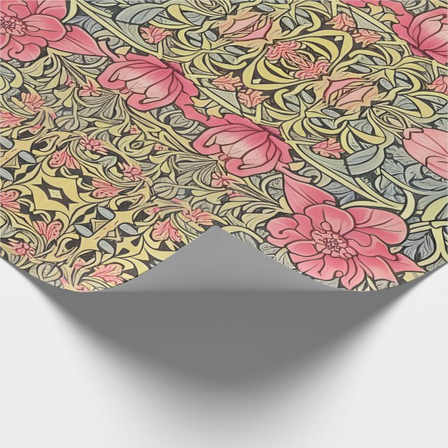Viktorianisches Jugendstil-Inspiriertes Blume-Must Geschenkpapier (Ecke)