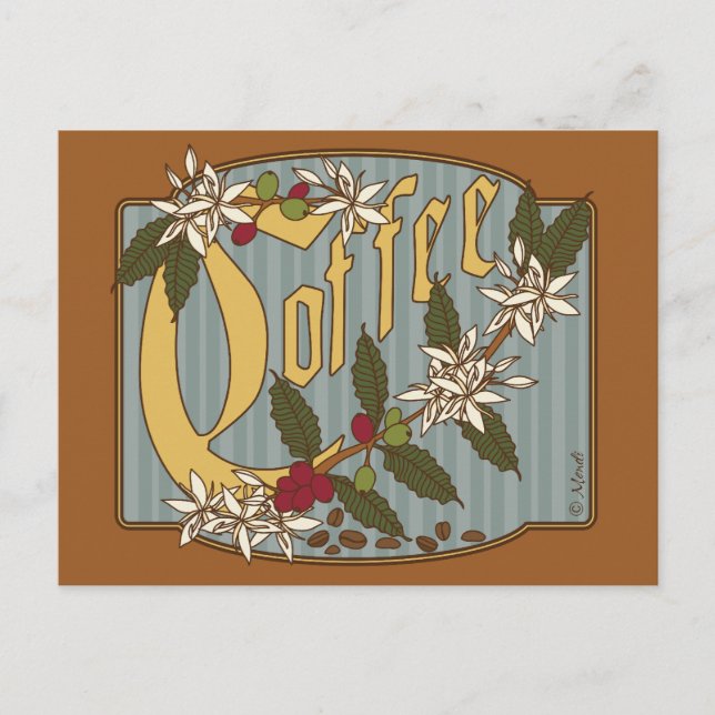 Viktorianisches Kaffeezeichen Postkarte (Vorderseite)