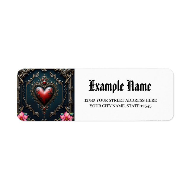 Viktorianisches Karmesin  Gothic Heart  (Vorne)