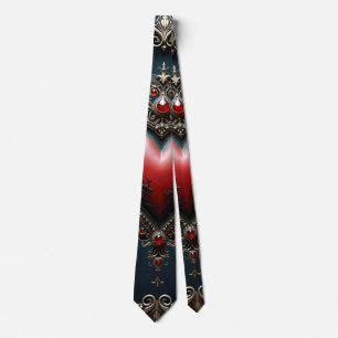 Viktorianisches Karmesin Gothic Heart Krawatte