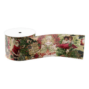 Viktorianisches Karmesinrotes Weihnachten Ripsband