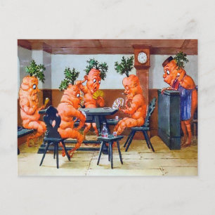 Viktorianisches Karottenkartenspiel-Postkarte Postkarte