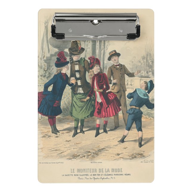 Viktorianisches Kinderkleid Vintag antike Spiele Mini Klemmbrett (Vorderseite)