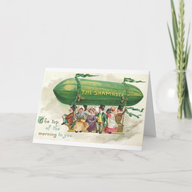 Viktorianisches Kleeblatt Blimp St. Patrick's Day  Karte (Vorderseite)