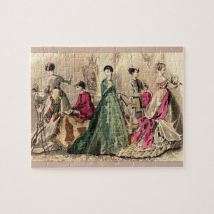 Viktorianisches Kleid mit Pink Bow Jigsaw Puzzle