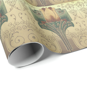 Viktorianisches Kunsthandwerk Blumemuster Geschenkpapier