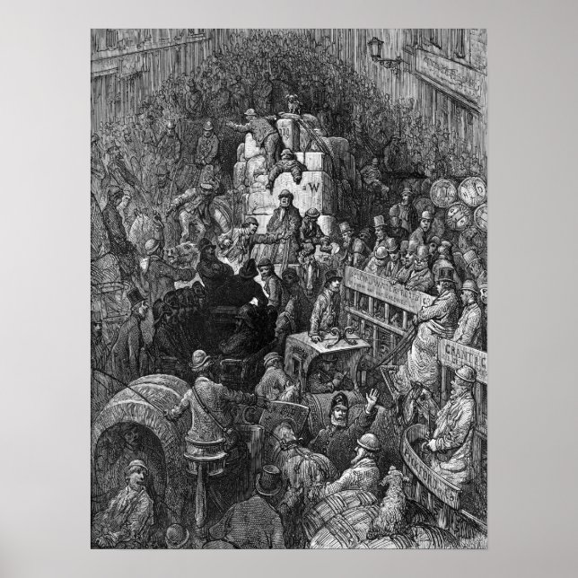 Viktorianisches London - Ein City Throughfare Poster (Vorne)