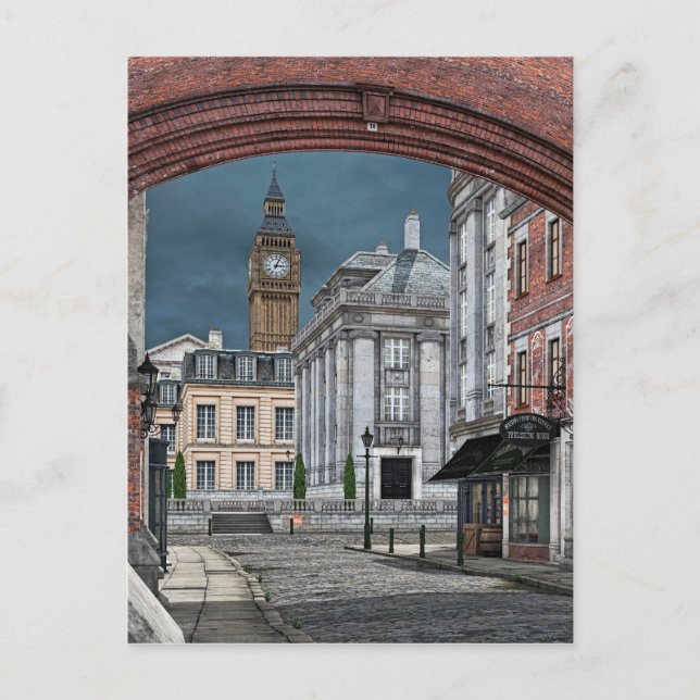Viktorianisches London mit Big Ben Postkarte (Vorderseite)