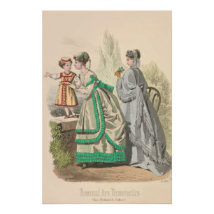 Viktorianisches Mädchen Damen Französische Mode Vi Poster