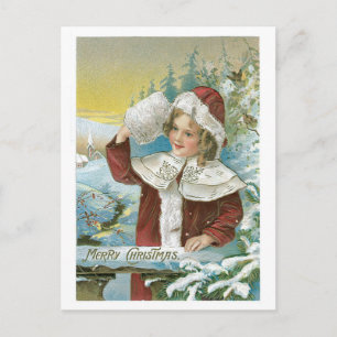 Viktorianisches Mädchen - Frohe Weihnachten