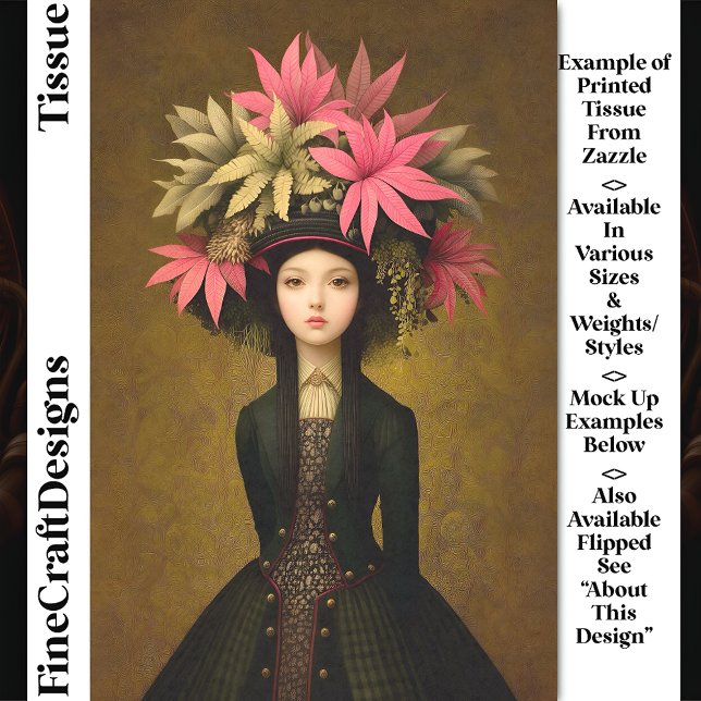Viktorianisches Mädchen, großer Blumenhut DK5L Dec Seidenpapier (Von Creator hochgeladen)