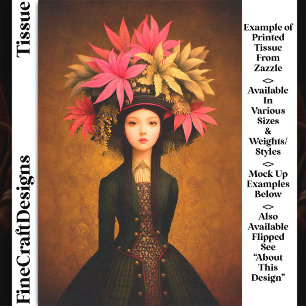 Viktorianisches Mädchen, großer Blumenhut, DK5RF D Seidenpapier