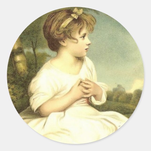 Viktorianisches Mädchen im Garden Stickers Siegel (Vorderseite)