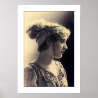 viktorianisches Mädchen, Profil, Sepithelton