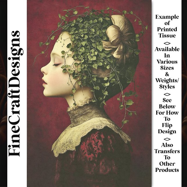 Viktorianisches Mädchen, Samtkleid, Reben BE4 Deco Seidenpapier (Von Creator hochgeladen)