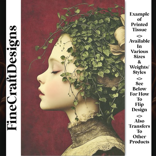 Viktorianisches Mädchen, Samtkleid, Reben BE5 Deco Seidenpapier (Von Creator hochgeladen)