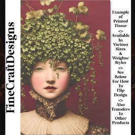 Viktorianisches Mädchen, Samtkleid, Reben BE7 Deco Seidenpapier
