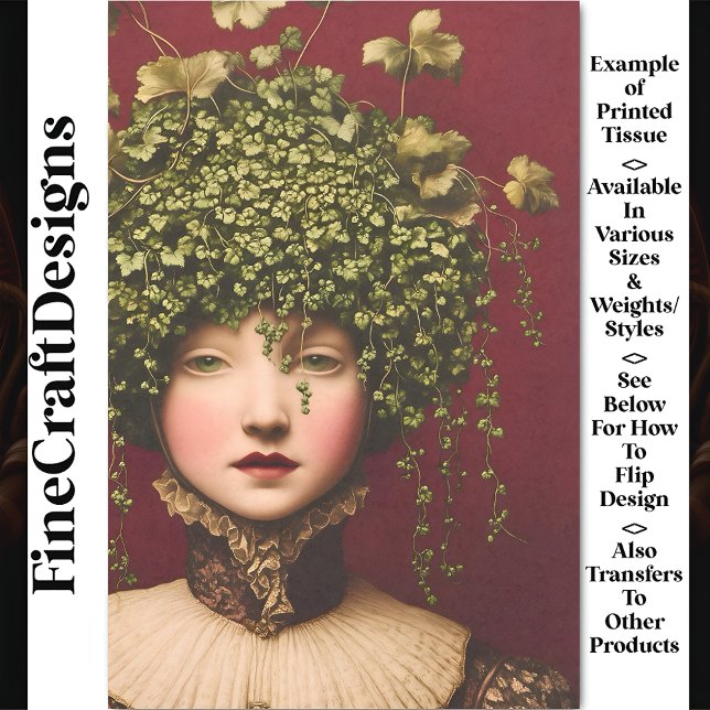 Viktorianisches Mädchen, Samtkleid, Reben BE7 Deco Seidenpapier (Von Creator hochgeladen)
