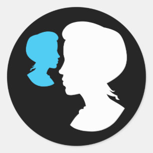 Viktorianisches Mädchen-Silhouette-Cameo Runder Aufkleber