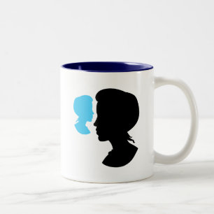 Viktorianisches Mädchen-Silhouette-Kameo Zweifarbige Tasse