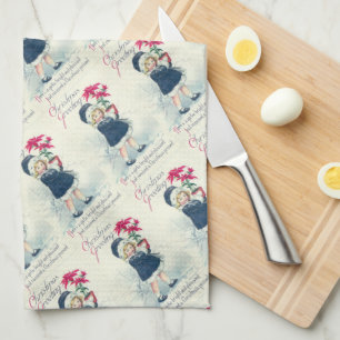 Viktorianisches Mädchen Vintage-Weihnachts-Küchent Küchentuch