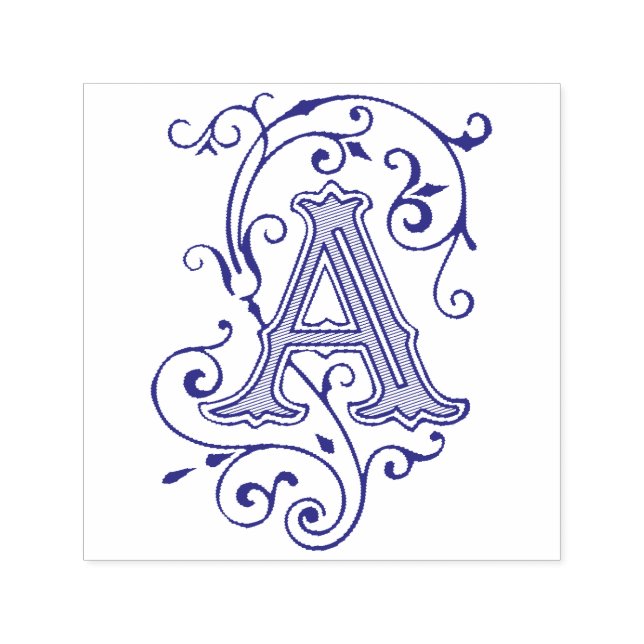 Viktorianisches Monogramm Buchstabe A Permastempel (Design)