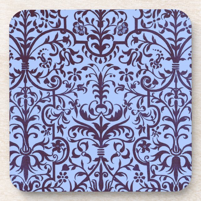 Viktorianisches Motiv in blau Getränkeuntersetzer (Vorderseite)