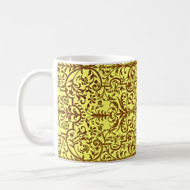 Viktorianisches Motiv in Gelb Kaffeetasse (Links)