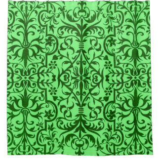 Viktorianisches Motiv in grün Duschvorhang