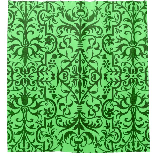 Viktorianisches Motiv in grün Duschvorhang (Vorderseite)