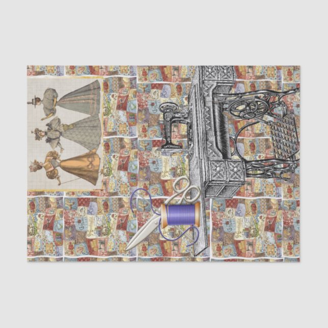 Viktorianisches Nähen von Gewebepapier Seidenpapier (Vorderseite)