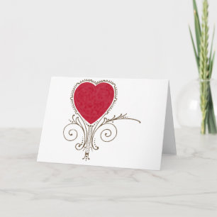 Viktorianisches Nouveau Valentine-Herz Feiertagskarte