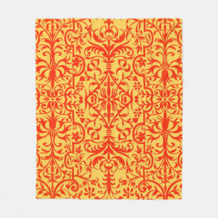 Viktorianisches orangefarbenes Motiv Fleecedecke