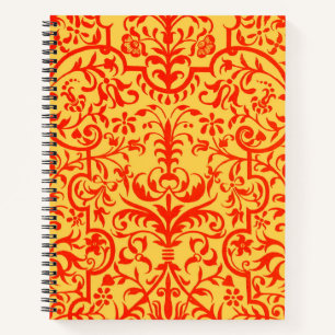 Viktorianisches orangefarbenes Motiv Notizbuch
