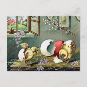 Viktorianisches Osterephemera Feiertagspostkarte