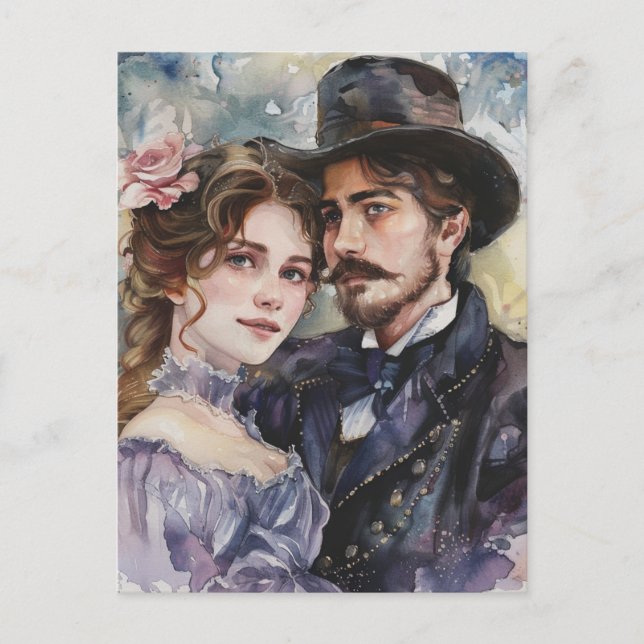 Viktorianisches Paar Postkarte (Vorderseite)