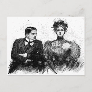 Viktorianisches Paar Postkarte