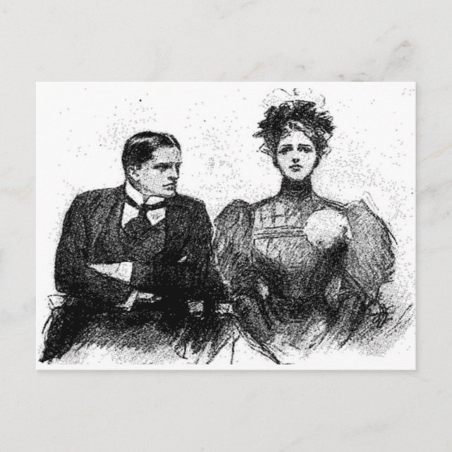 Viktorianisches Paar Postkarte (Vorderseite)